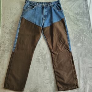 Wrangler pro Gear brush hunting denim jeans mens 38x32 Suspender button outdoor